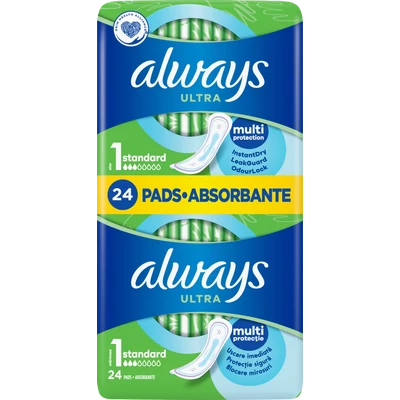 Always Ultra (1) standard egészségügyi betét 24 db Always Ultra (1) standard egészségügyi betét 24 db