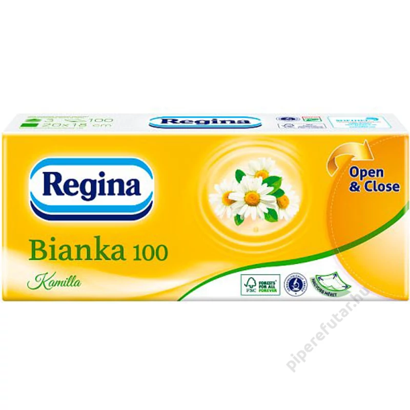 Regina Bianka 100 Kamilla 3 rétegű papír zsebkendő 100 db