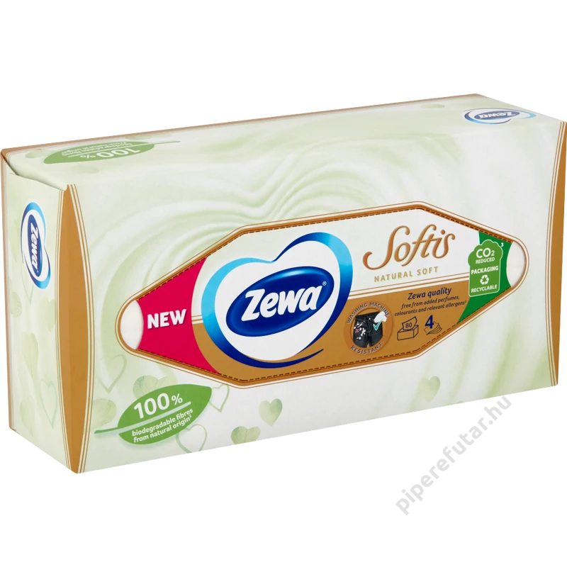Zewa Softis Natural Soft dobozos papírzsebkendő