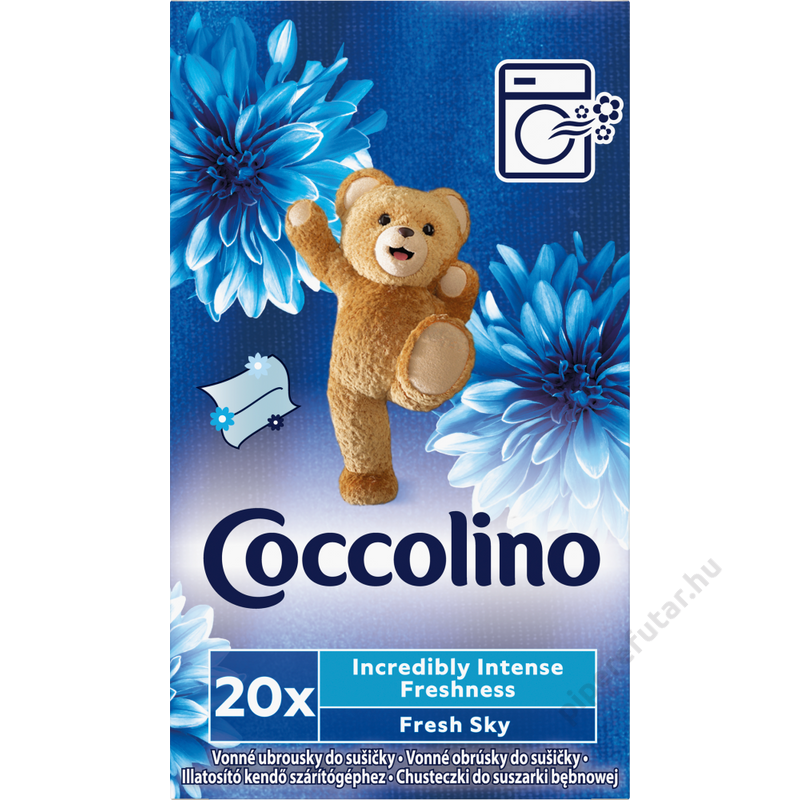 Coccolino Fresh Sky illatosító kendő szárítógéphez 20 darab