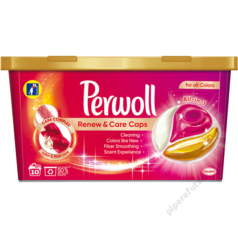 Perwoll Renew &amp; Cair Caps mosókapszula színes ruhákhoz 10 mosáshoz