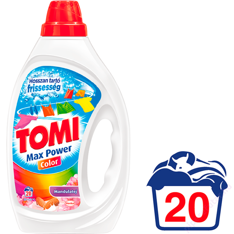 Tomi Max Power Color mandulatej mosógél 20 mosáshoz