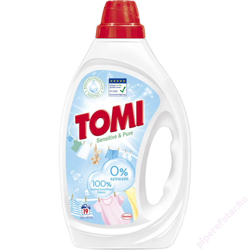 Tomi Sensitive &amp; Pure mosógél 19 mosáshoz (0,855 liter)