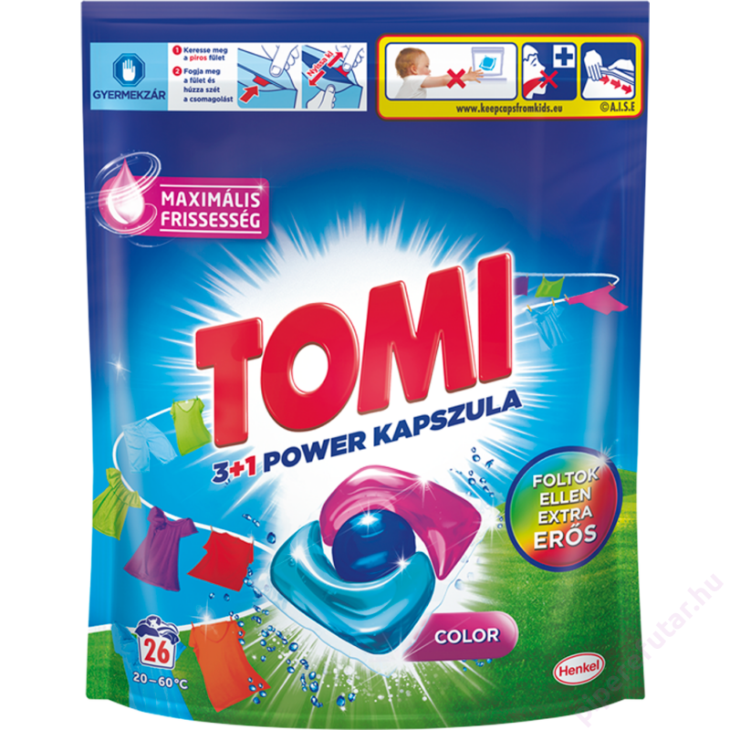 Tomi 3in1 Power Color mosókapszula 26 darab