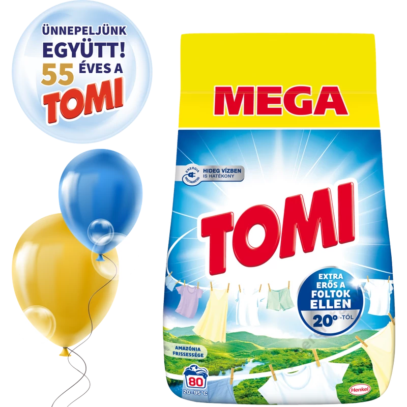 Tomi Amazónia frissessége mosópor 80 mosáshoz mobil