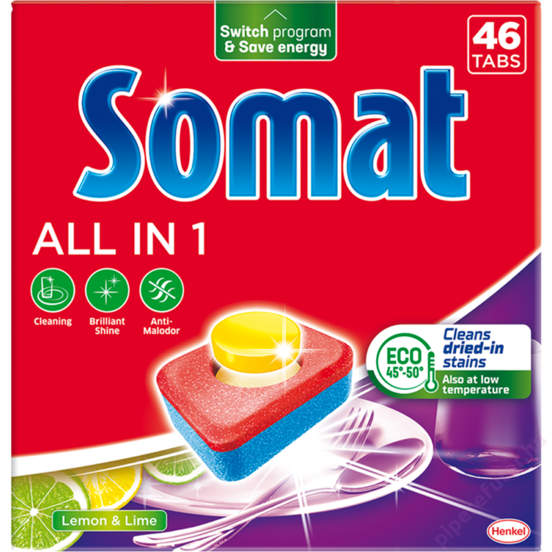 Somat All in 1 mosogatógép tabletta citrom és lime 46 darab