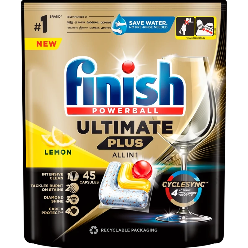 finish® Ultimate Plus Lemon mosogatógép tabletta 45 db