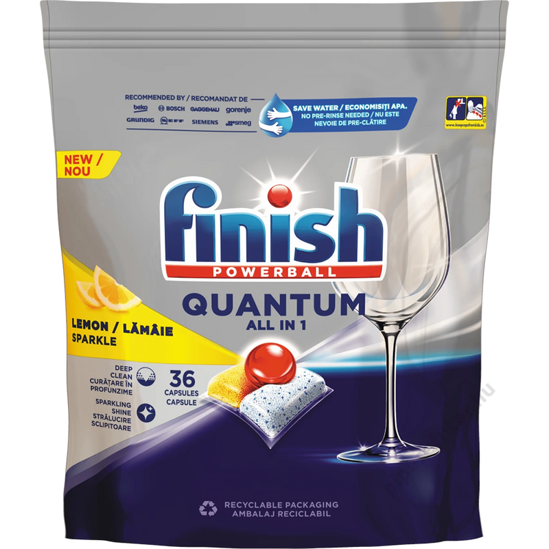 finish® Quantum Lemon All in 1 mosogatógép tabletta 36 db