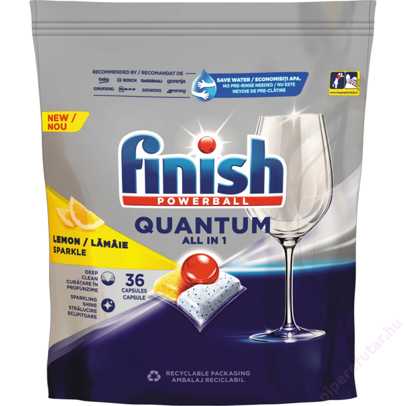 finish® Quantum Lemon All in 1 mosogatógép tabletta 36 db