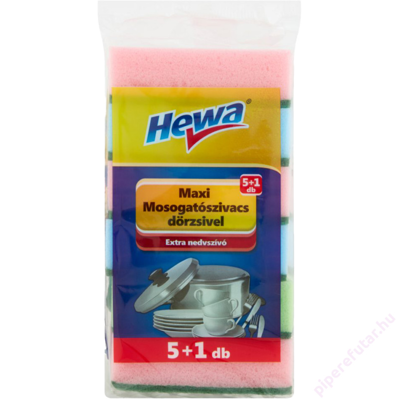 Hewa Maxi mosogatószivacs dörzsivel 6 darab