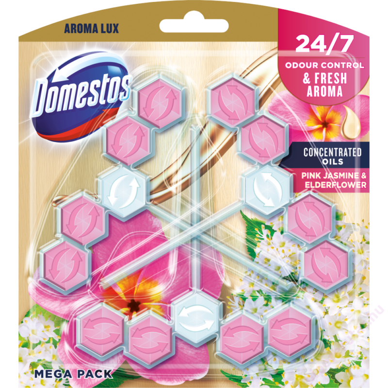 Domestos Power5 Pink Jasmine &amp; Elderflower WC frissítő 3 darab