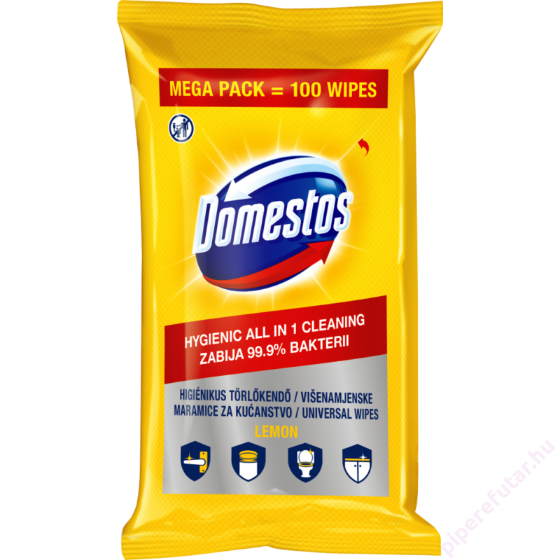 Domestos Lemon higiénikus törlőkendő 100 darab
