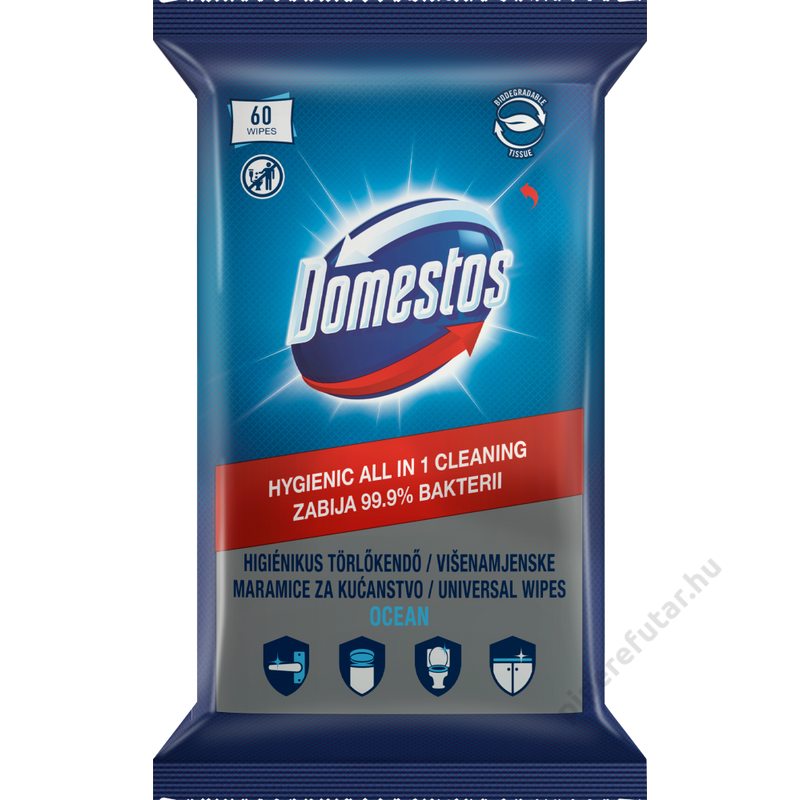 Domestos Ocean higiénikus törlőkendő 60 darab