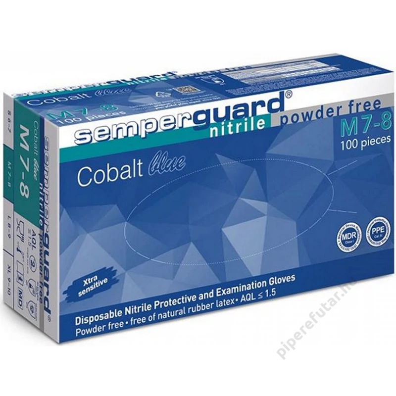 Semperguard Cobalt Blue kobaltkék púdermentes nitril kesztyű XL 90 db