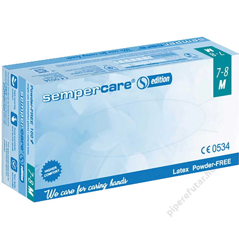 Sempercare edition púdermentes latex kesztyű XS-S-M-L 100 db