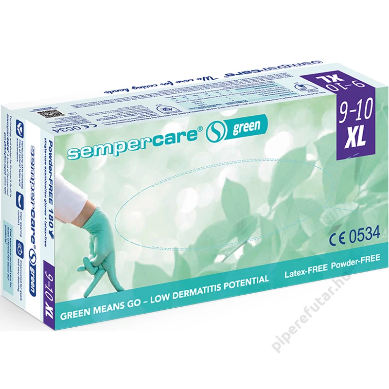 Sempercare Green púdermentes almazöld nitril kesztyű XL 180 db