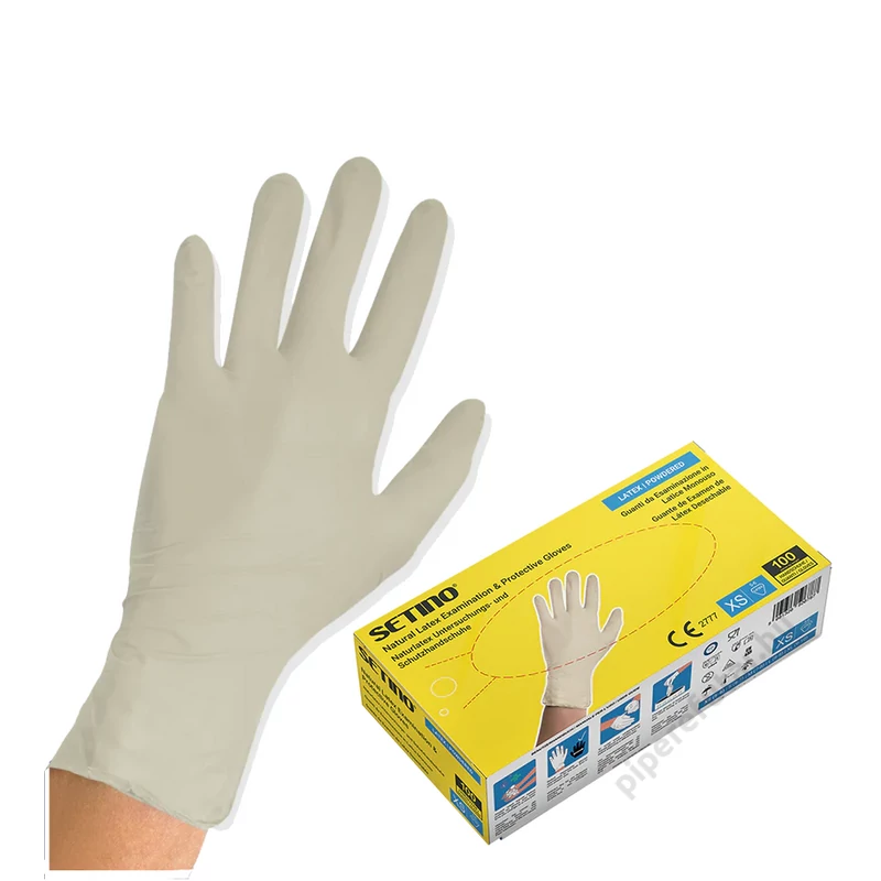 Setino púderezett latex vizsgálókesztyű 100 db