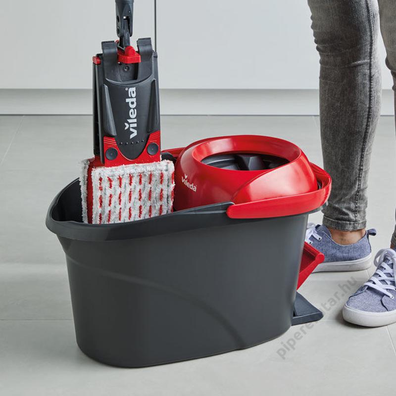 Vileda Ultramat Turbo szett lapos felmosóval (FELMOSÓ+NYÉL+VÖDÖR+KOSÁR.) 