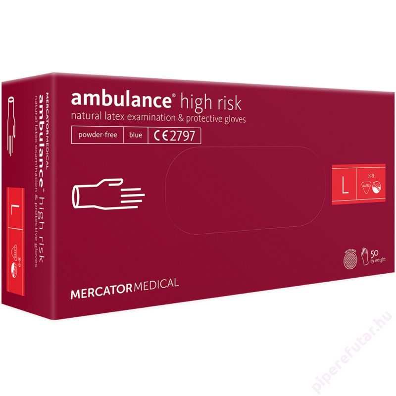 ambulance® high risk púdermentes latex vizsgálókesztyű L