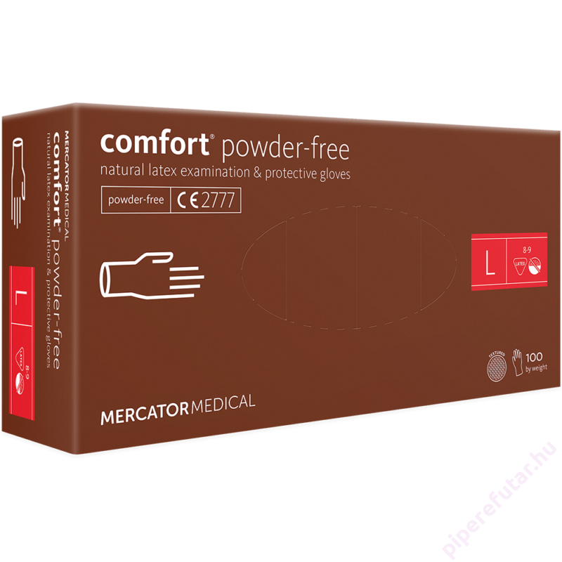 Mercator comfort powder-free latex púdermentes vizsgálókesztyű L