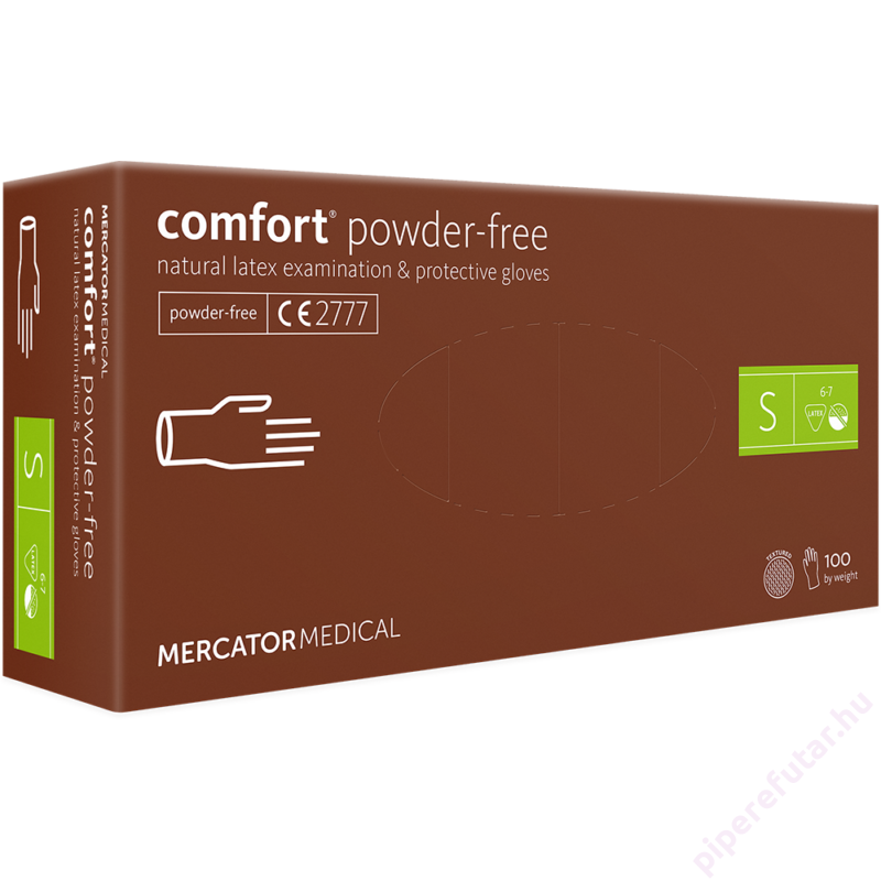 Mercator comfort powder-free latex púdermentes vizsgálókesztyű S