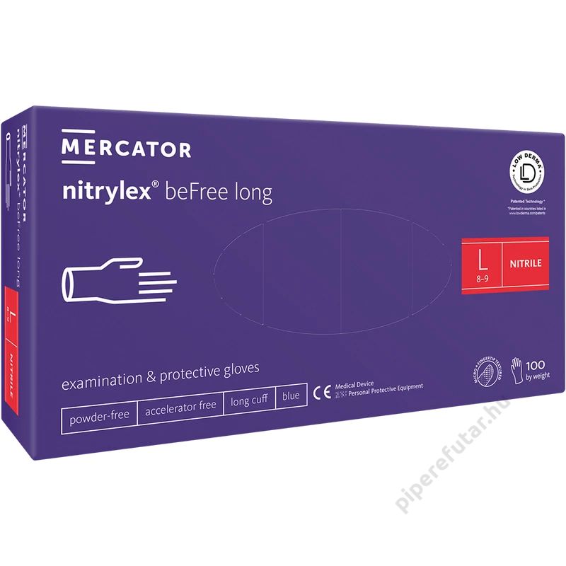Mercator® Nitrylex beFree Long púdermentes nitril kesztyű L