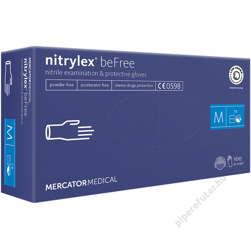 nitrylex beFree púdermentes tintakék nitril kesztyű M