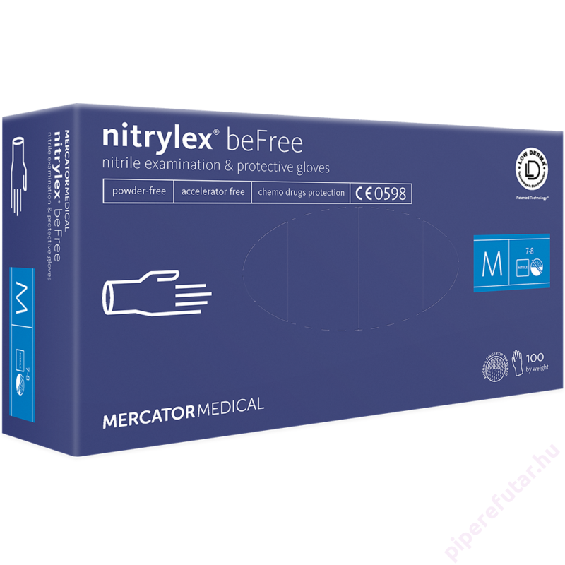 nitrylex beFree púdermentes tintakék nitril kesztyű M