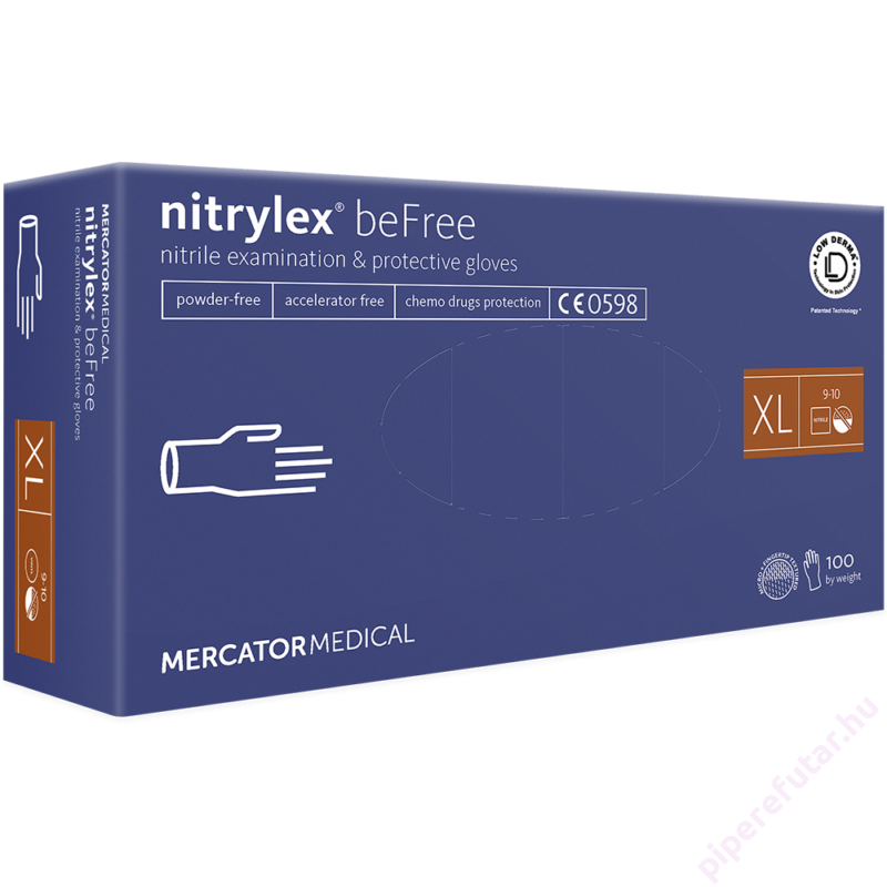 nitrylex beFree púdermentes tintakék nitril kesztyű XL