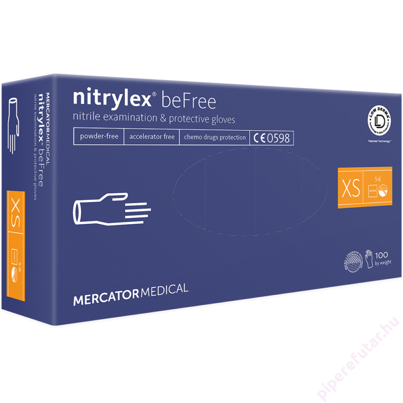 nitrylex beFree púdermentes tintakék nitril kesztyű XS