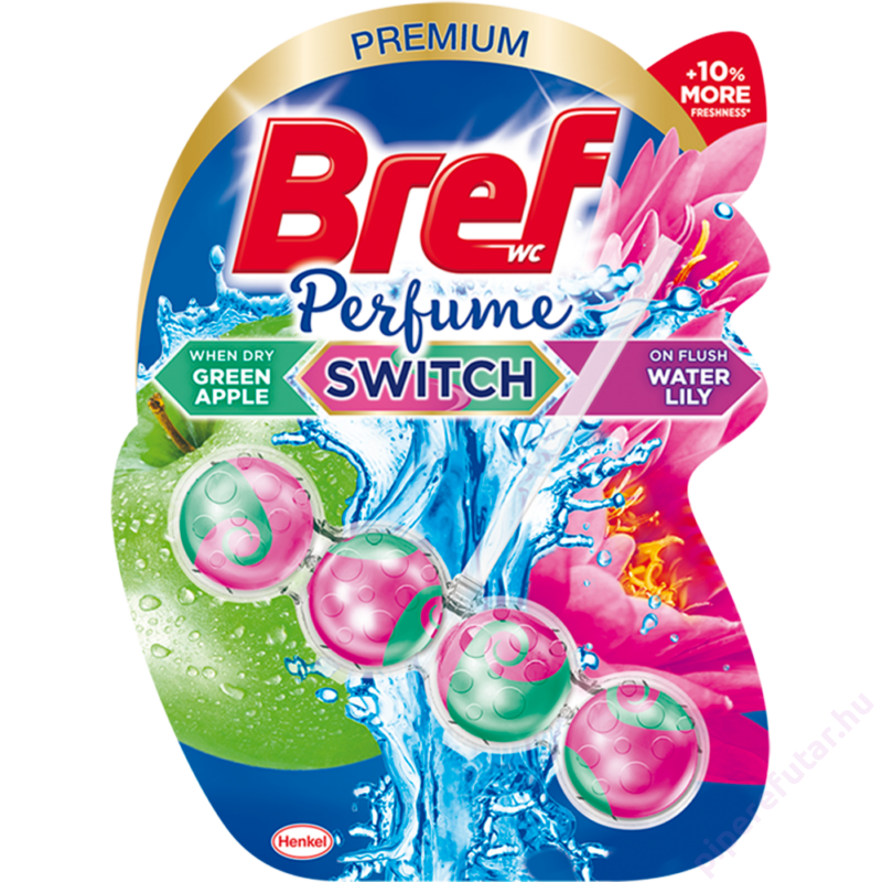 Bref Perfume Switch Green Apple &amp; Water Lily WC tisztító és illatosító 1