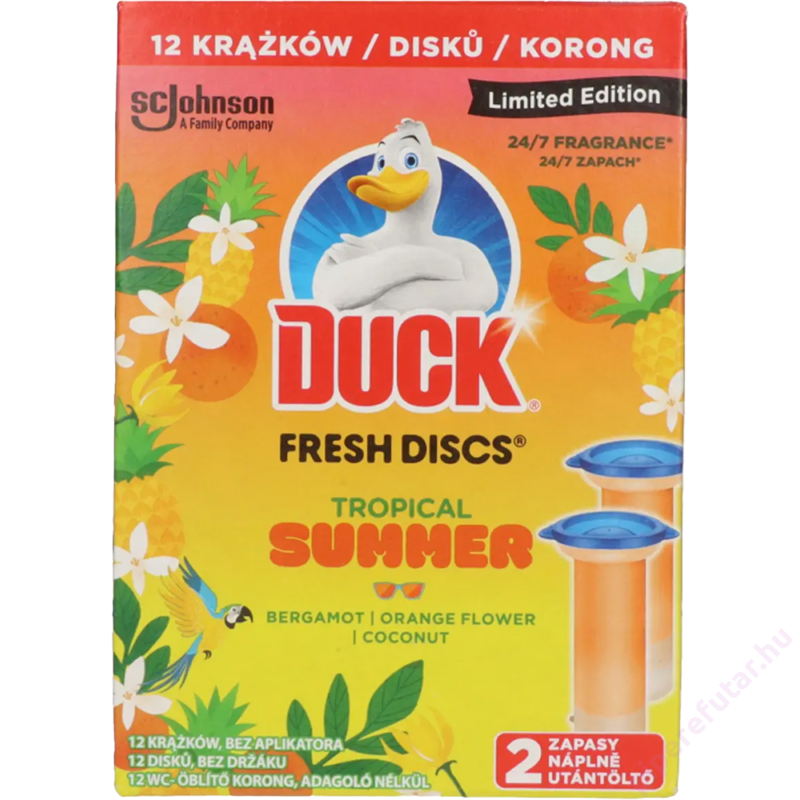 Duck Fresh Discs Tropical Summer WC öblítő gél korong utántöltő