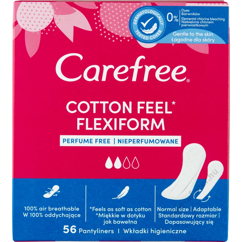 Carefree Cotton Flexiform illatmentes tisztasági betét 56 db