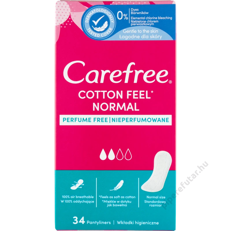 Carefree Cotton illatmentes tisztasági betét 34 db