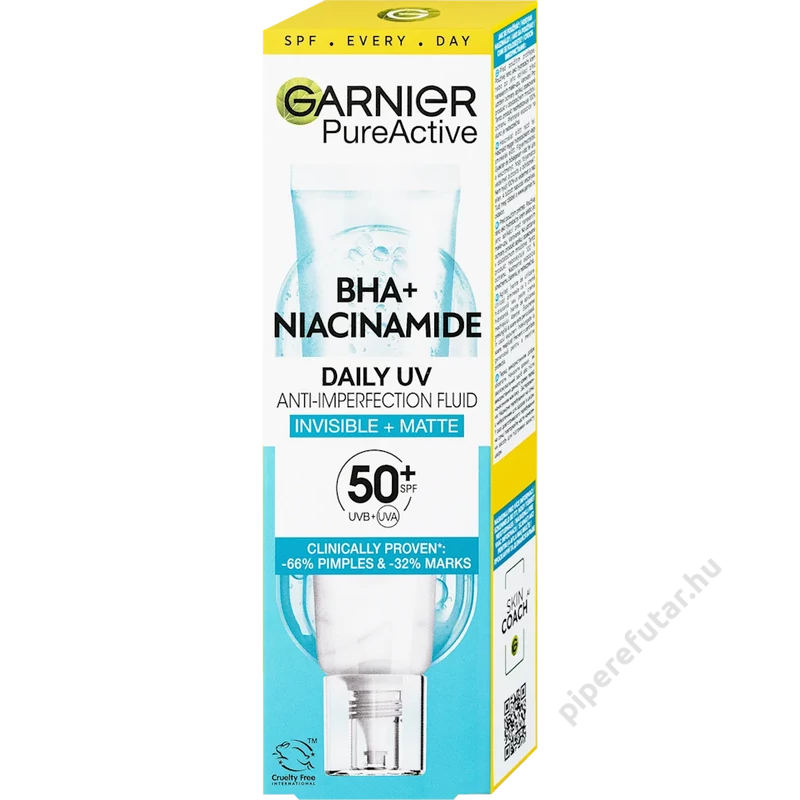 Garnier PureActive BHA+ Niacinamide fényvédő szérum SPF50+ 40 ml