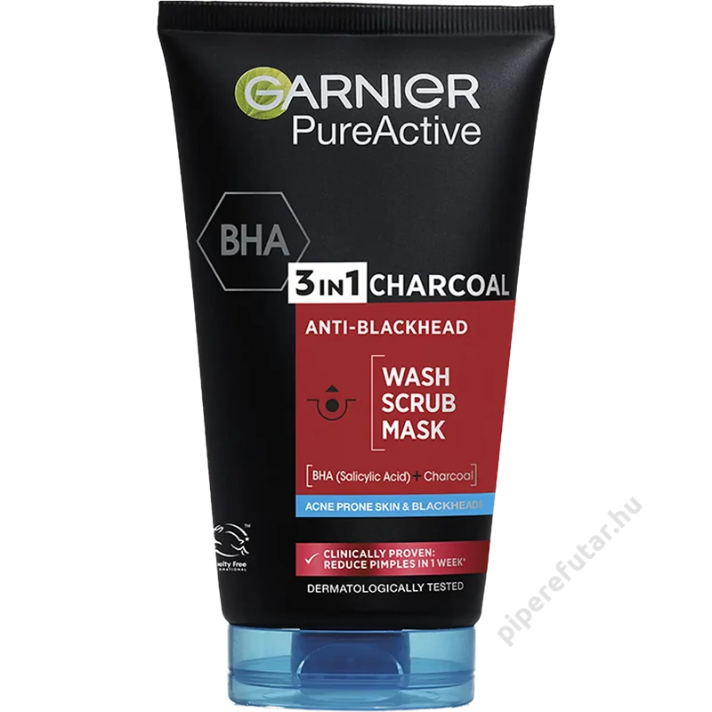 Garnier Pure active 3in1 charcoal arctisztító gél, arcradír, pakolás 150 ml