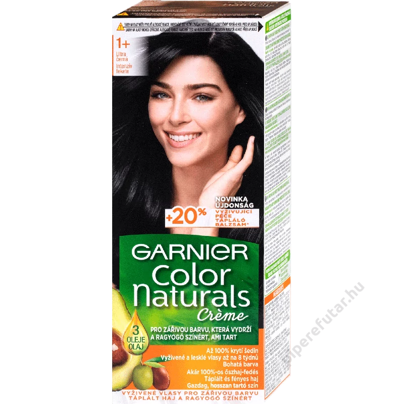 Garnier Color Naturals intenzív fekete (1+) tartós hajfesték