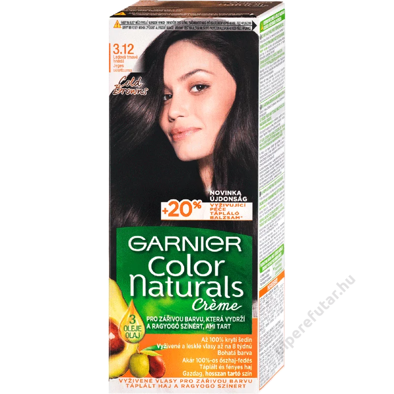 Garnier Color Naturals jeges sötétbarna (3.12) tartós hajfesték