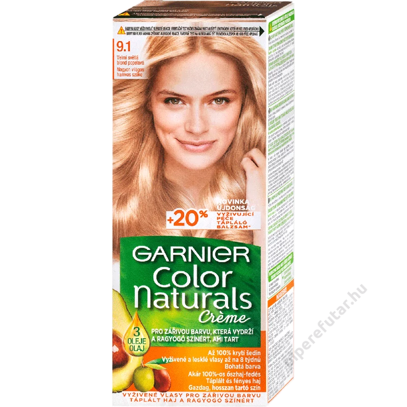 Garnier Color Naturals nagyon világos hamvas szőke (9.1) tartós hajfesték