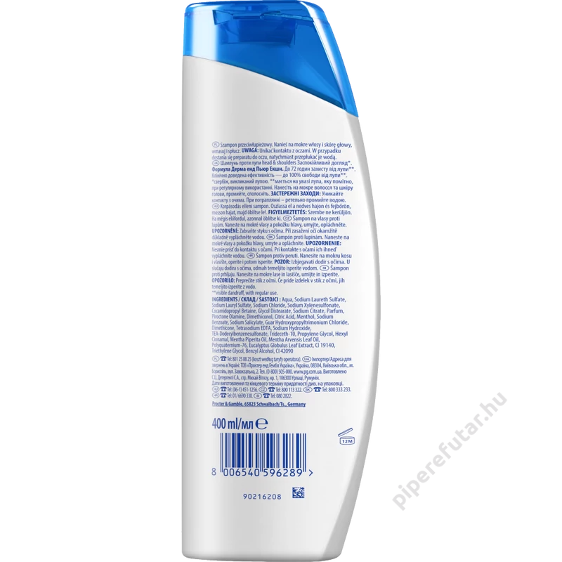 Head &amp; Shoulders Itchy Scalp sampon hátoldal