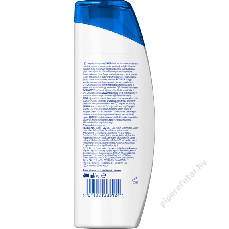 Head &amp; Shoulders Sensitive Scalp sampon hátoldal