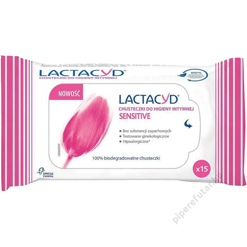 Lactacyd Sensitive intim törlőkendő 15 db