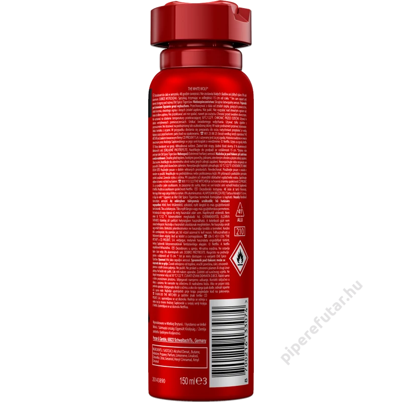 Old Spice The White Wolf deo spray hátoldal
