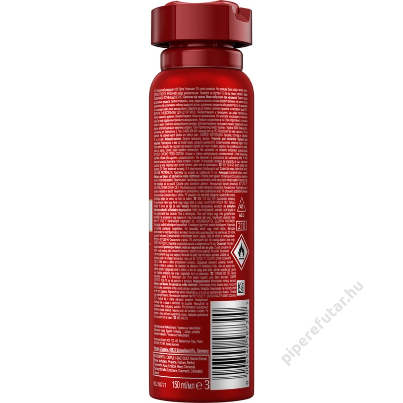 Old Spice Astronaut deo spray hátoldal