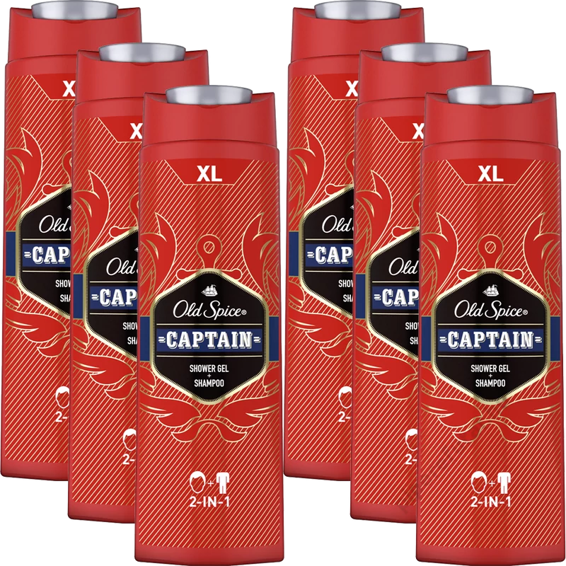 Old Spice Captain tusfürdő és sampon 6x400 ml