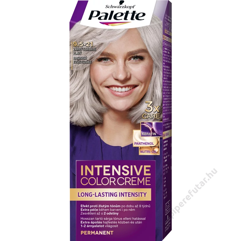 Palette Intensive Color Creme tartós hajfesték 9.5-21 ragyogó ezüstszőke