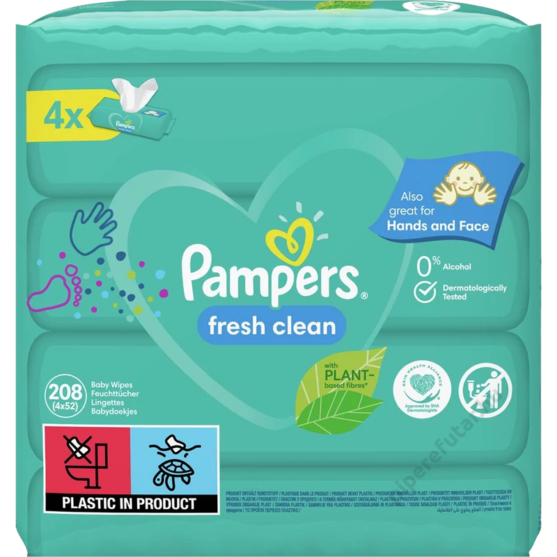 Pampers fresh clean nedves törlőkendő 4x52 db