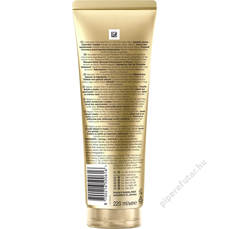 Pantene Pro-V 3 MINUTE MIRACLE Intensive Repair hajbalzsam 220 ml hátoldal