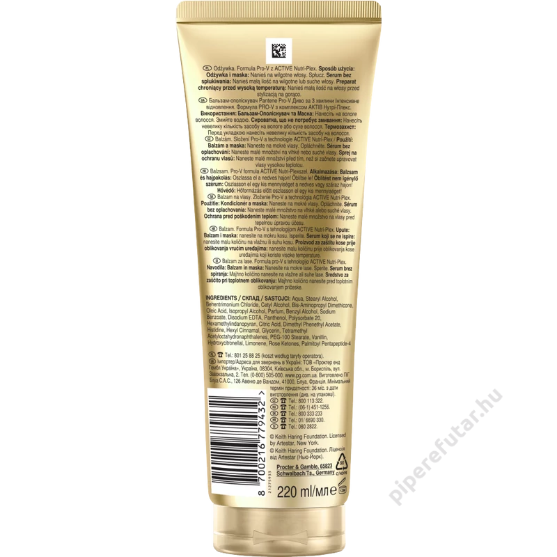 Pantene Pro-V KEITH HARING hajbalzsam 220 ml hátoldal