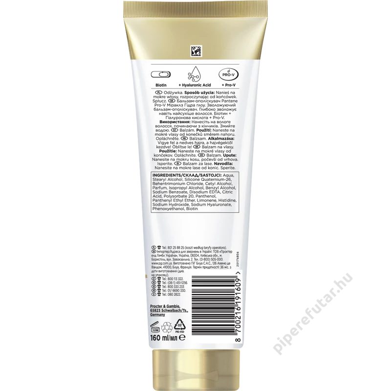 Pantene Pro-V MIRACLES Hydra Glow hajbalzsam 160 ml hátoldal
